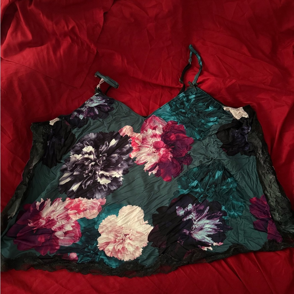 Used Cacique Floral and Lace Sleep Cami